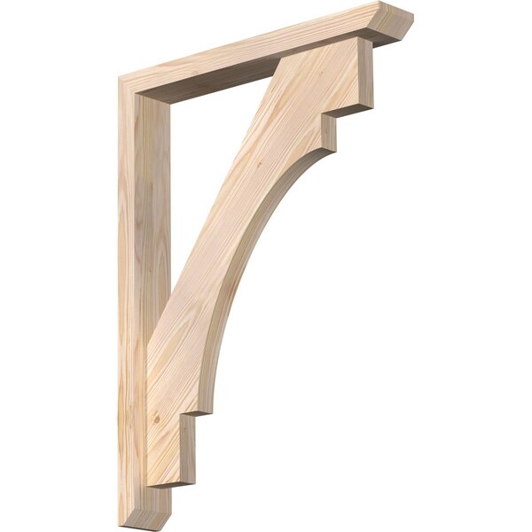 Ekena Millwork Merced Slat Smooth Bracket w/ Offset Brace, Douglas Fir, 3 1/2"W x 22"D x 30"H BKT0402X22X30MRC06SDF - main